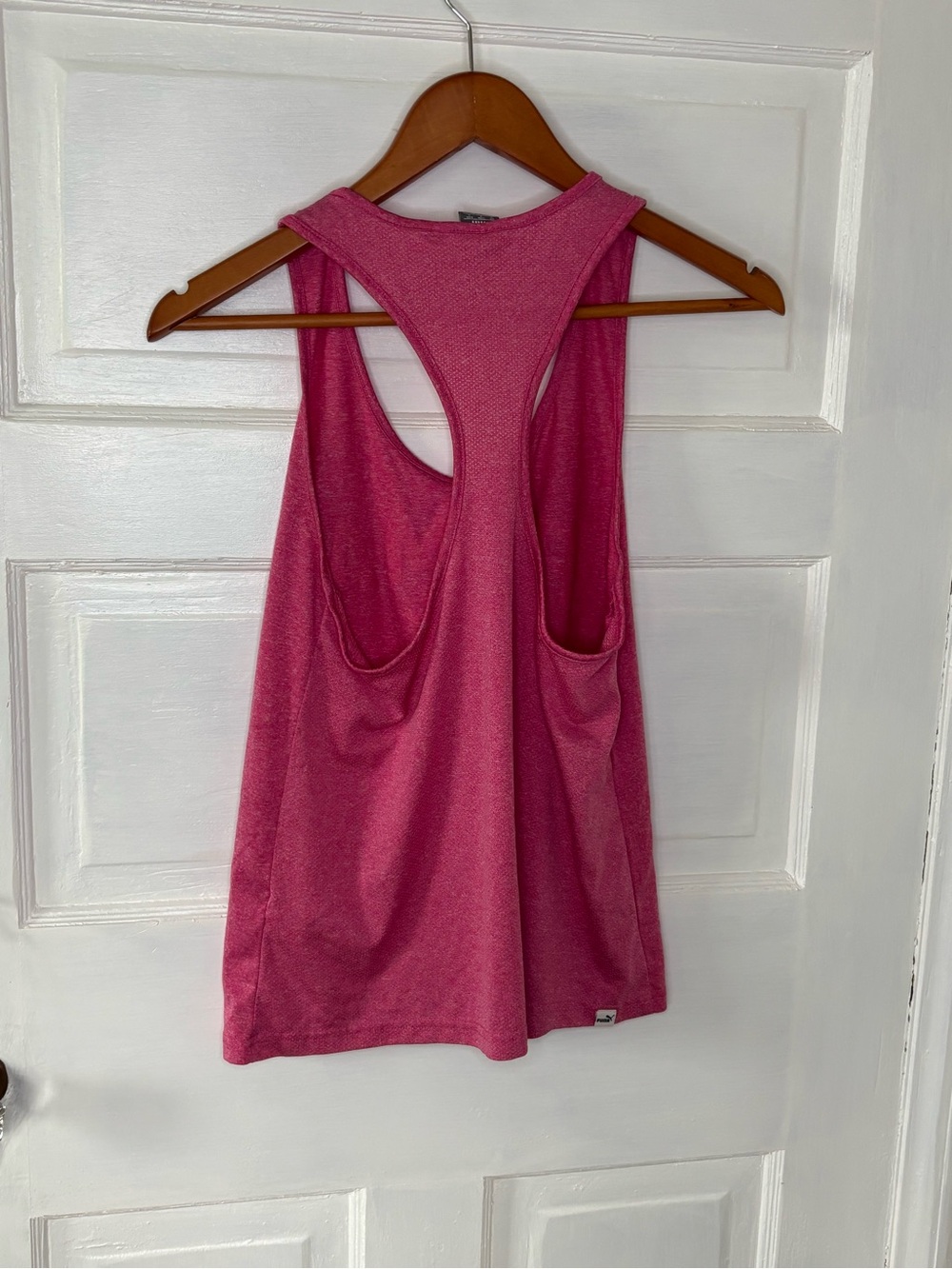 Puma Women's Heather Raspberry Racerback Tank with White Logo - Picture 2 of 8